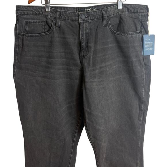 Universal Thread Size 18 High Rise Straight Jeans Black Cotton Raw Hem New - Picture 2 of 9